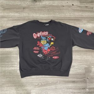 H&M Gray Garfield Crew-Neck Sweatshirt